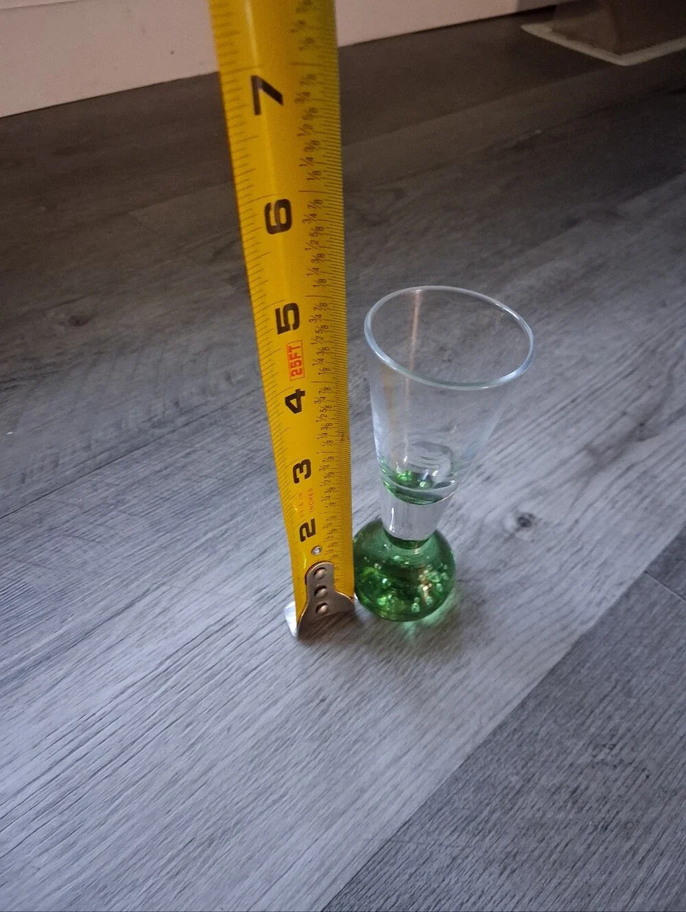 Set of 4 Stemmed Shot Glasses with Colored Bubble Bases
